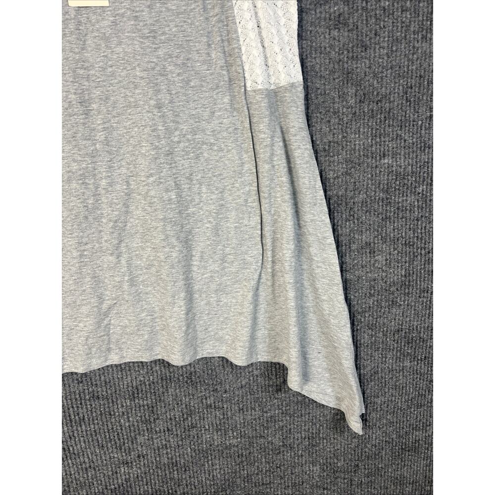 Vince Camuto Shirt Womens 2X Gray Lace Trim Sleeveless Asymmetrical Hem Casual - Picture 2 of 9